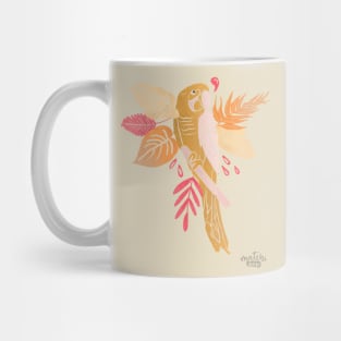 Tropical pink and peachy parrot Mug